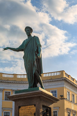 Monument of duke Richelieu on seaside boulevard in Odessa, Ukraine