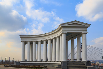 Colonnade dichtbij vorontsov-paleis in Odessa, de Oekraïne