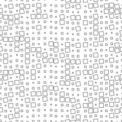 Seamless geometric black and white ornament generated by random squares