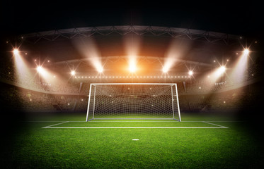 Stadiım and Goal post ,3d rendering