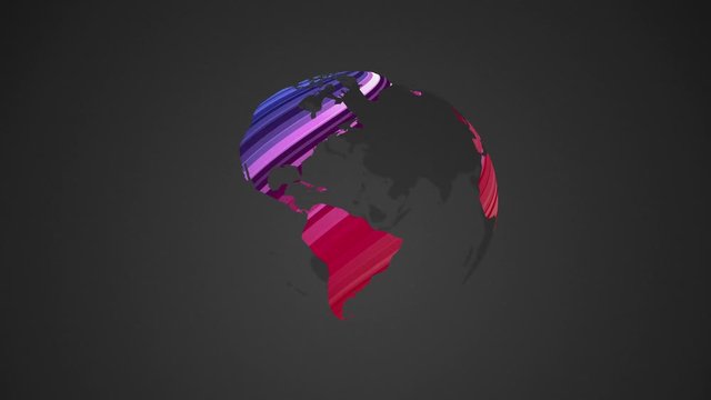 globe earth color striped rotating loop