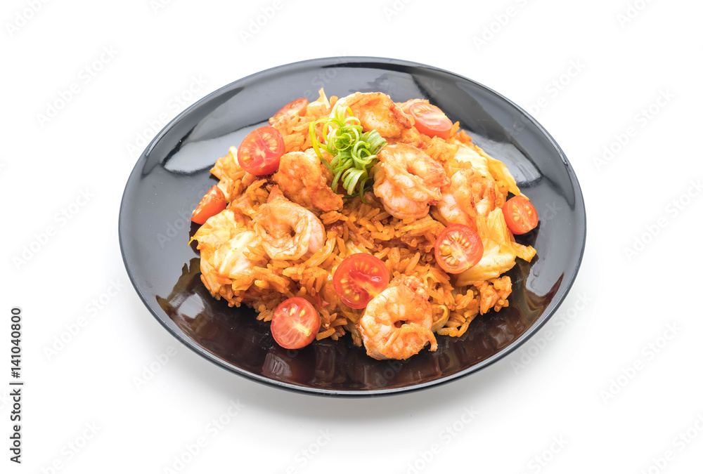 Wall mural fried rice with korea spicy sauce and shrimps