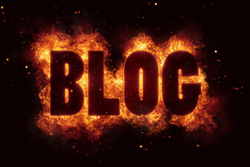 Blog in Fire text flames bloggin hot