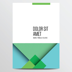 Abstract geometric green and blue brochure, annual report cover, flyer design template. Vector illustration.
