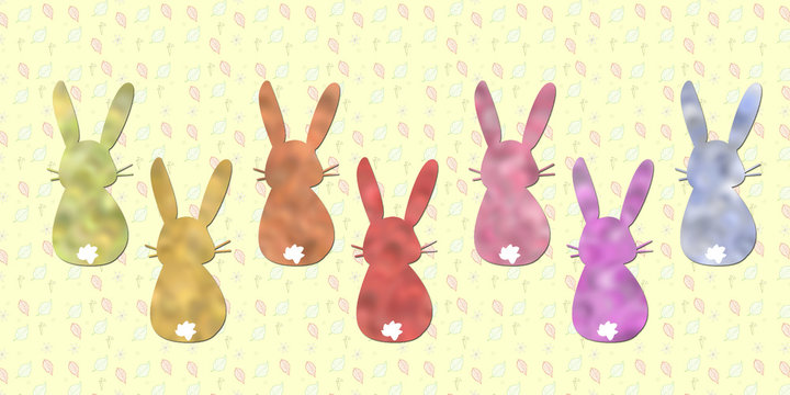 banner con conigli colorati