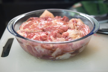 Marinated raw pork