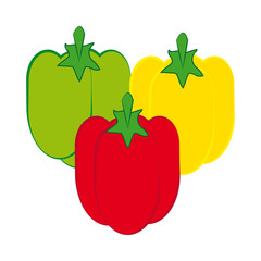 Peppers on white background