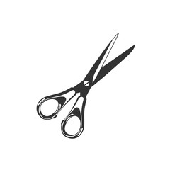 scissors, stationery, icon, vector illustration 