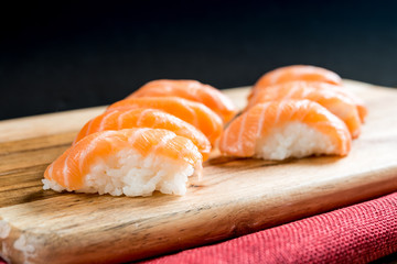 fresh sushi traditional japanese food on the table