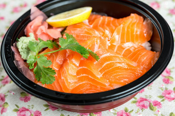 japanese food Mix Sashimi Chirashi Rice Bowl