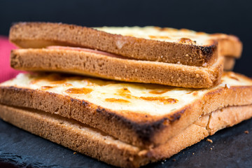 Homemade french toast with Butter and Ice cream