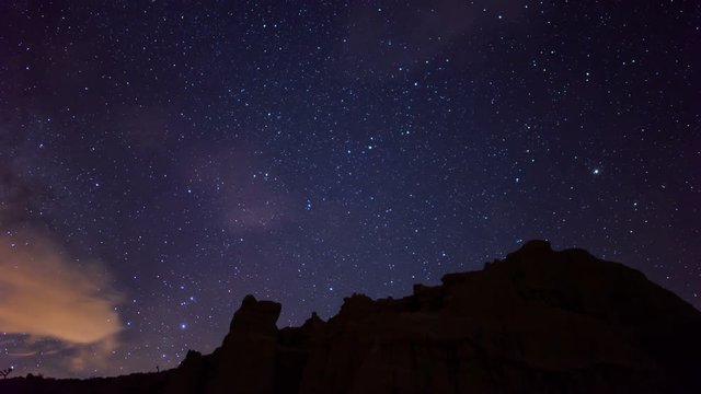 Rocky Canyon Milky Way Galaxy 01 Time Lapse Night Sky Stars