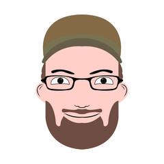 Isolated portrait of a man, Vector illustration