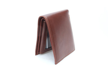 Brown Wallet leather on isolated