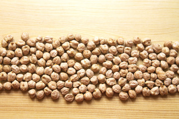 chickpeas on wood