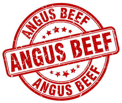 angus beef red grunge round vintage rubber stamp