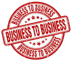 business to business red grunge stamp