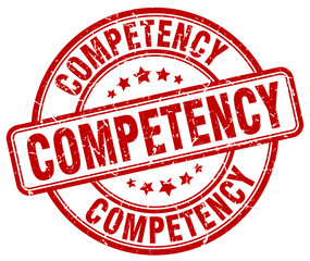 competency red grunge round vintage rubber stamp