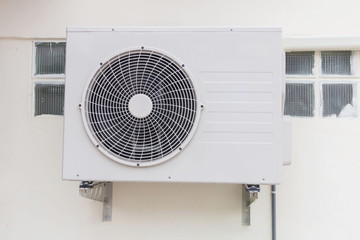 Air compressors heat pump on the wall