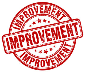 improvement red grunge stamp