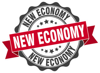 Obraz premium new economy stamp. sign. seal