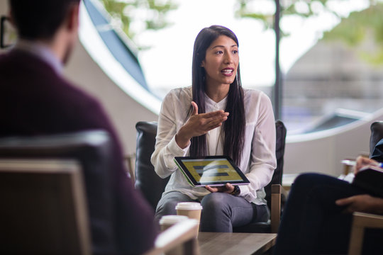 Businesswoman leading a meeting