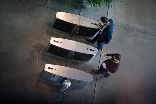 Overhead Shot Of Security Gates