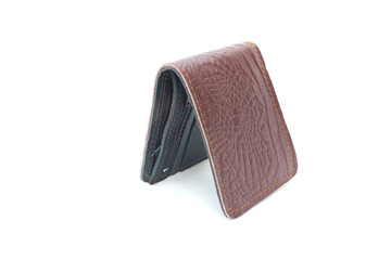 Brown Wallet leather on isolated