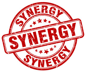 synergy red grunge stamp