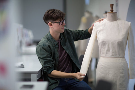 Fashion student working on a design
