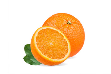 fresh orange isolated on white background
