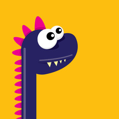Vector cartoon funny dragon. Cartoon Dinosaur.