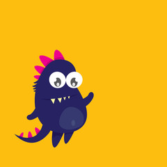 Vector cartoon funny dragon. Cartoon Dinosaur.