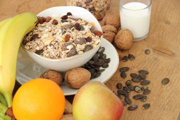 Müsli mit Bananen