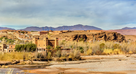 The Asif M'Goun river forming the Valley of Roses at Kalaat M'Gouna, Morocco
