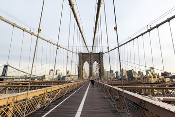 Fototapeta na wymiar Brooklyn Skyline from Brooklyn Bridge
