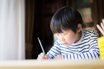 boy studying or doing home work