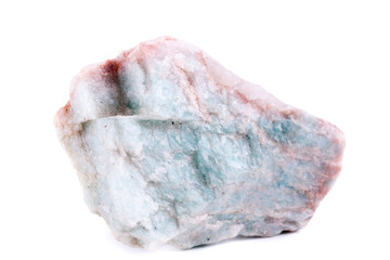 Macro mineral stone Amazonite on white background