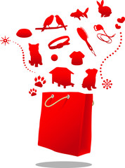 pet shop sale red bag