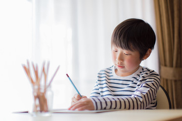 boy studying or doing home work