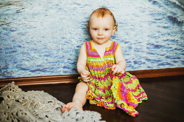 portrait of a little girl, laughter