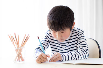 boy studying or doing home work