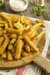 Deep Fried Fish Sticks with French Fries