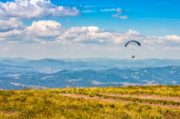 Skydiving extreme over the mountains