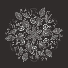 hand drawn floral mandala