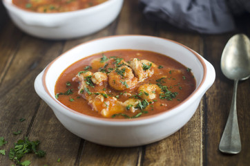 Rich tomato and fish stew