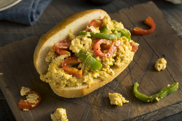 Homemade Pepper and Egg Sandwich