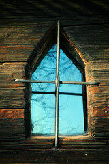 Old vintage wooden window
