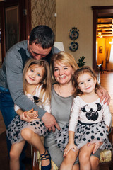 Happy family, senior adults children, grandparents