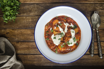 Pork and paprika goulash